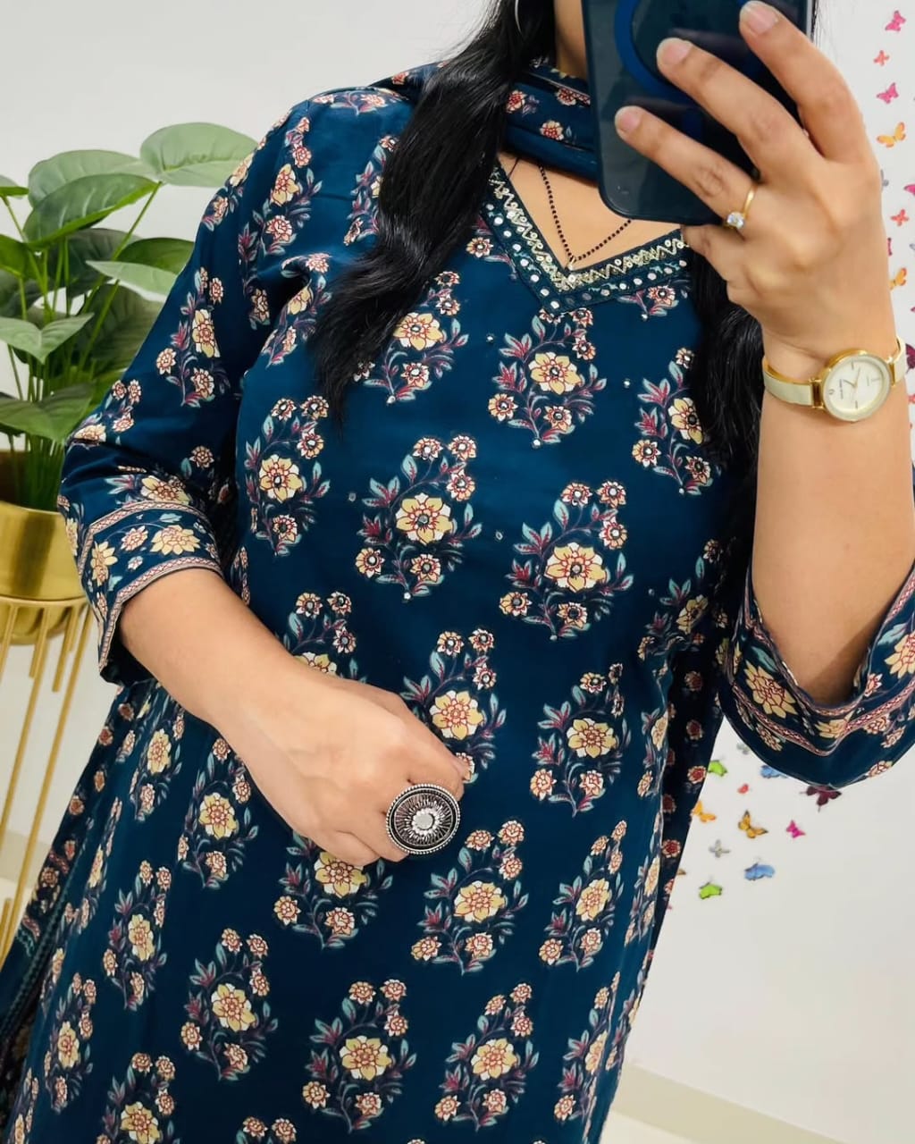 Olivia New Designer Kurta Pant With Dupatta Set Multi Blue