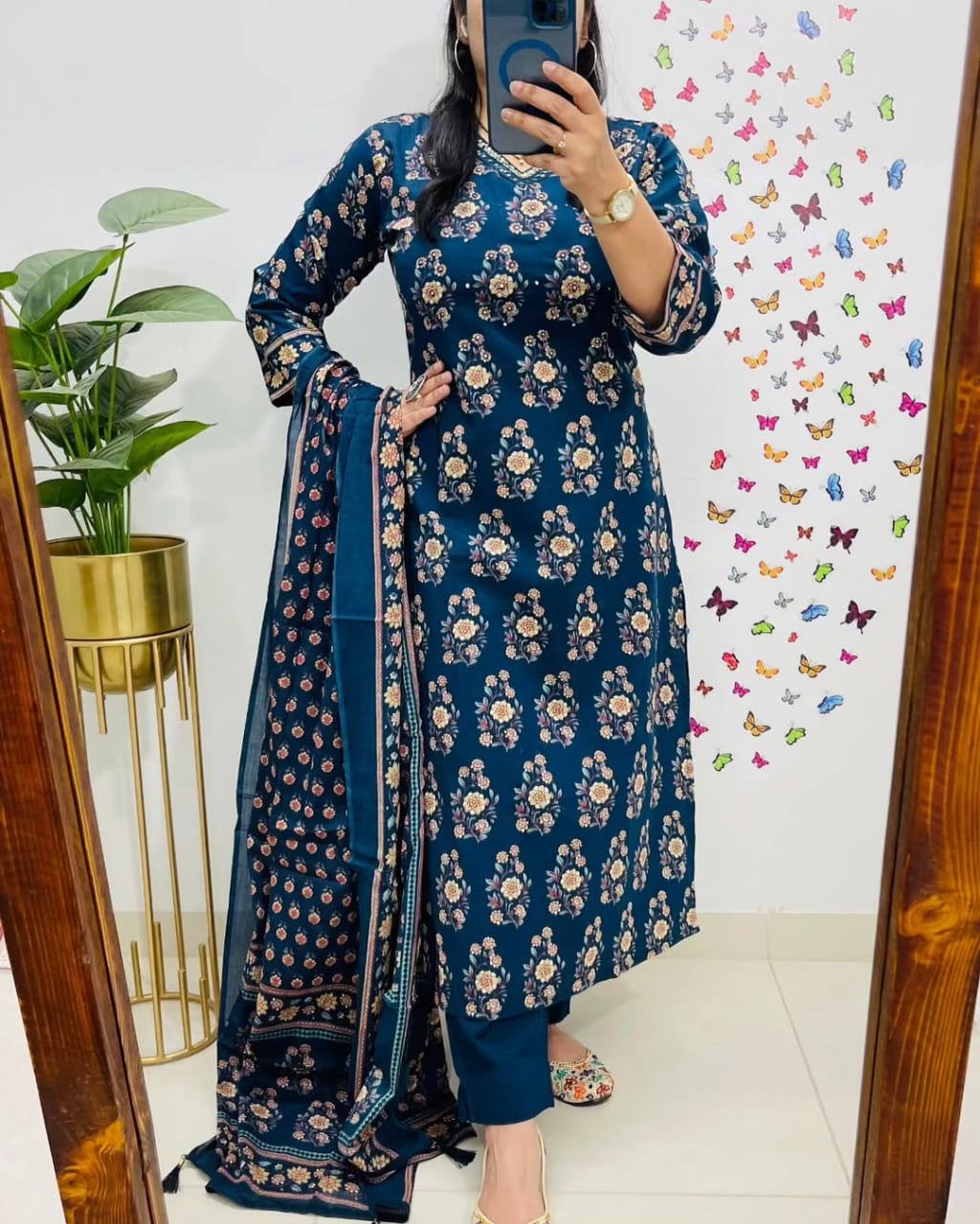 Olivia New Designer Kurta Pant With Dupatta Set Multi Blue