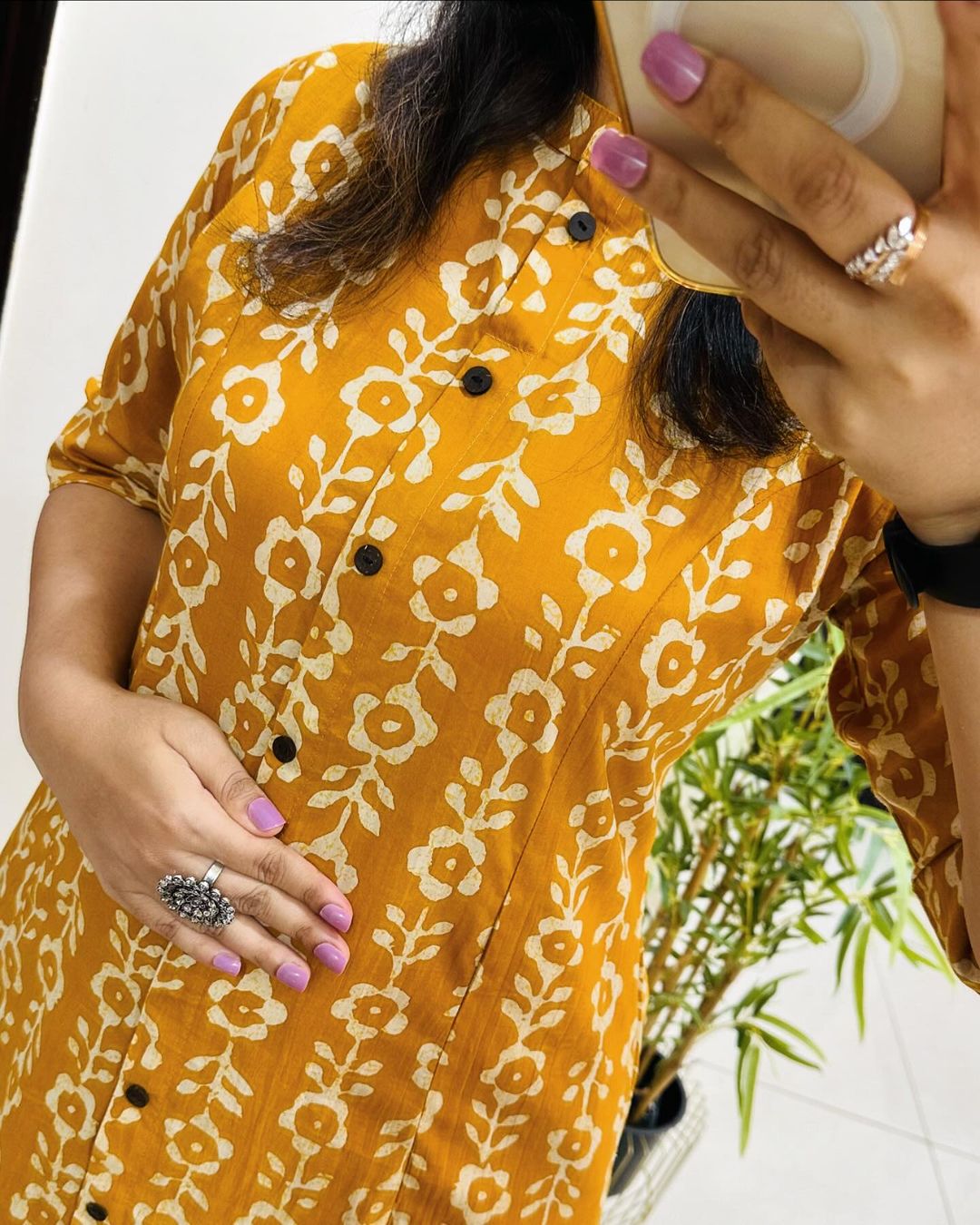 Pure Cotton New Printed Kurta Pant Set Yellow