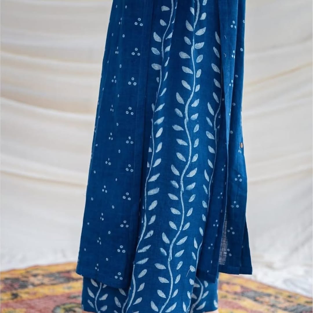 Pure Cotton New Printed Kurta Pant Set Blue