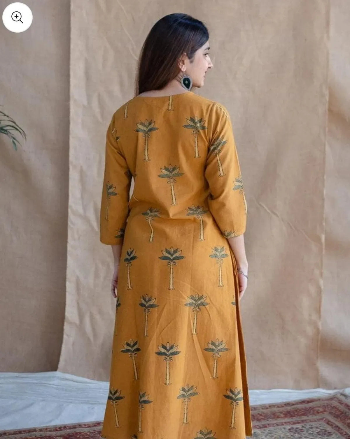Mustard Pure Cotton New Printed Kurta Pant Set Blue