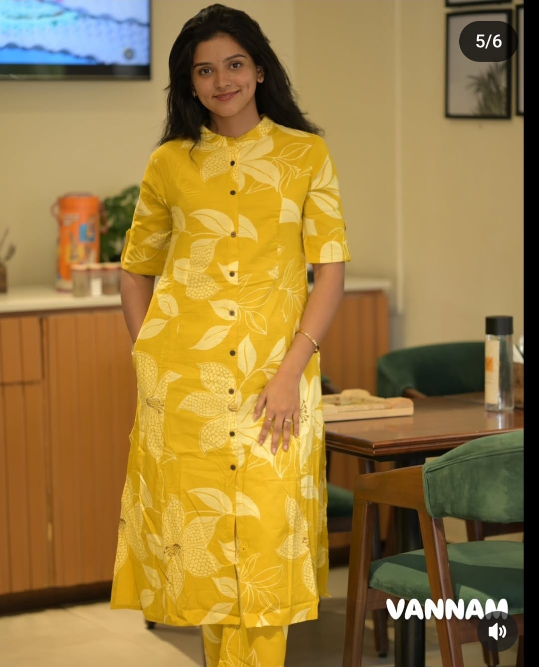 Yellow Pure Cotton New Printed Kurta Pant Set