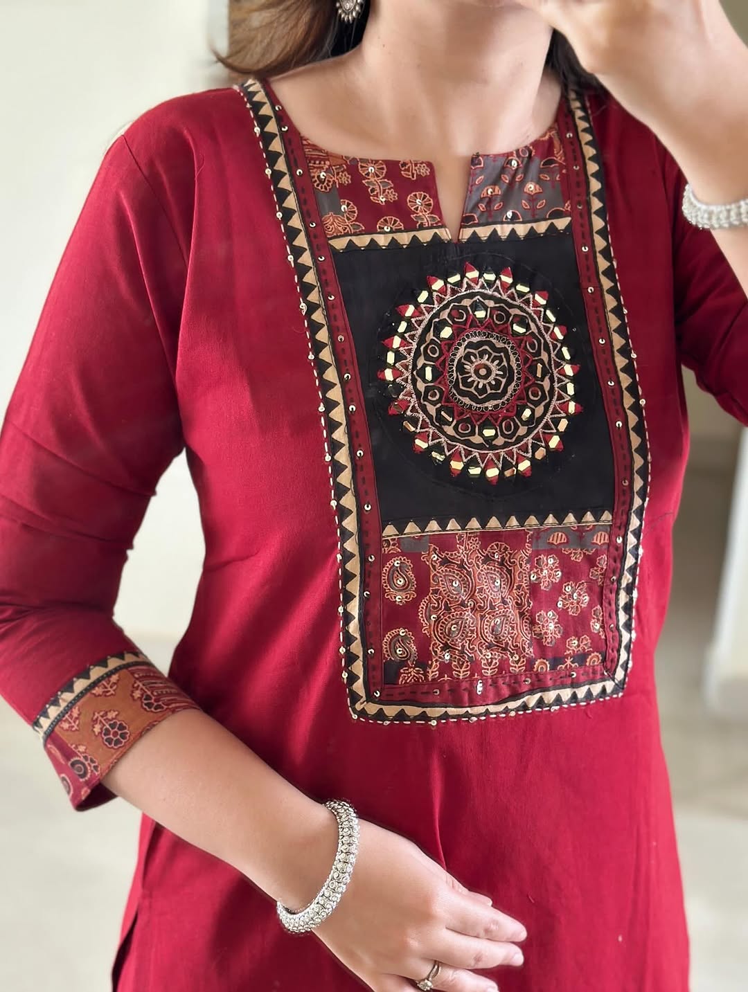 Mira Red Kurta Pant Whit Dupatta
