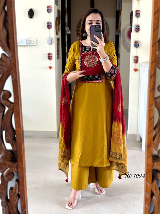 Ayara Yellow Kurta Pant With Dupatta
