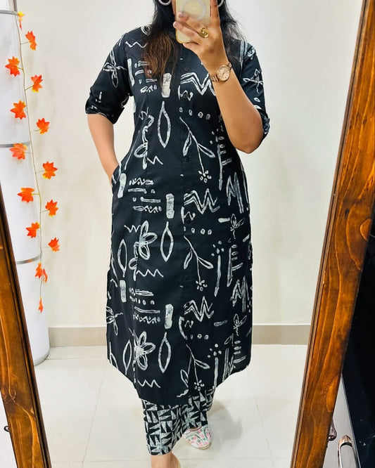 Nisha Black Zigzag Co-Ord Set