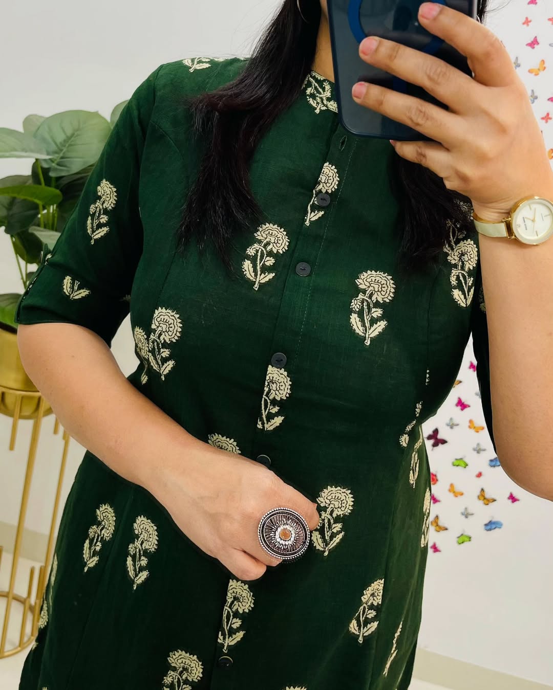 Samayra Green Cotton Co-Ord Set