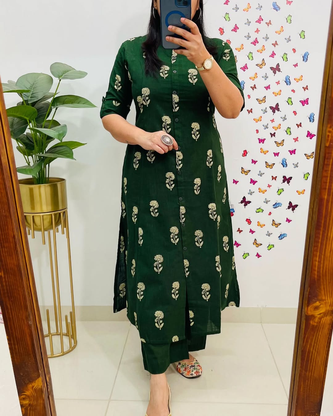 Samayra Green Cotton Co-Ord Set