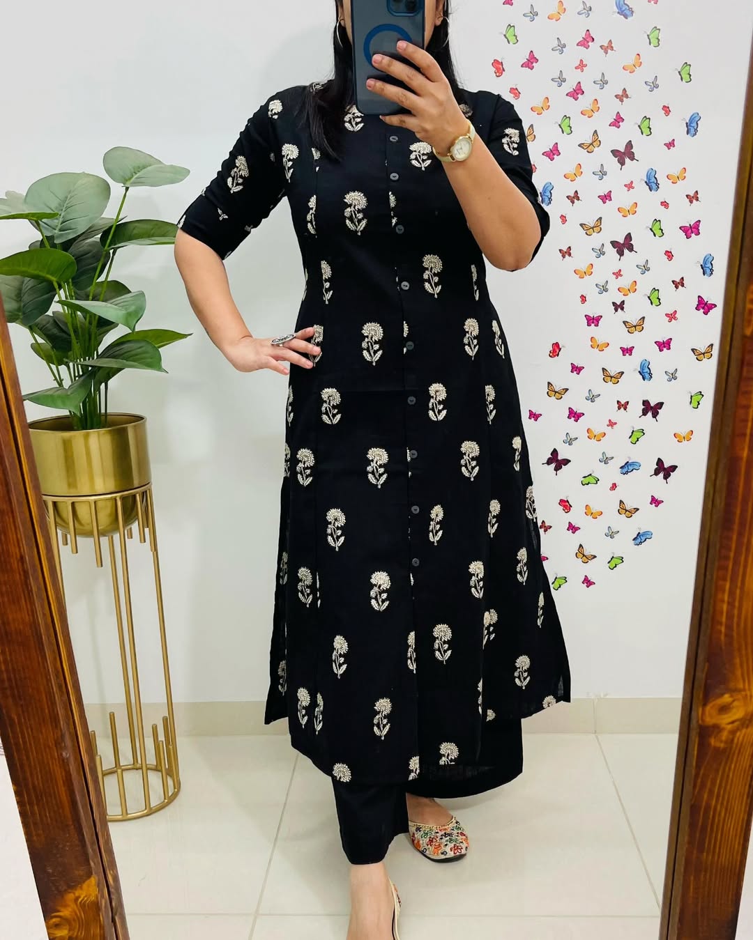 Liza Black Cotton Co-Ord Set