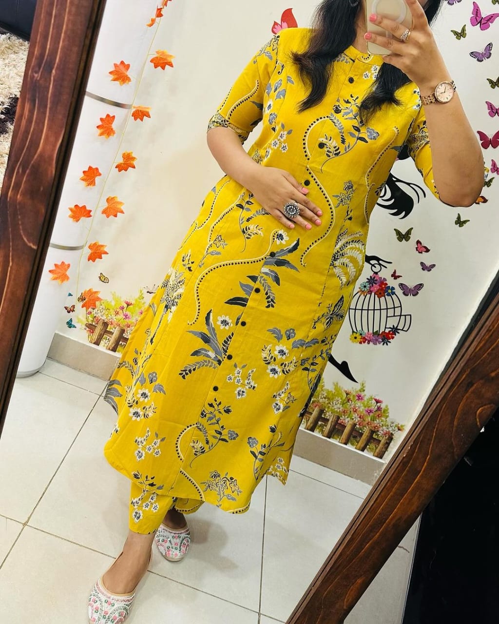 Yellow Cotton Kurta And Pant Co-Ord Set