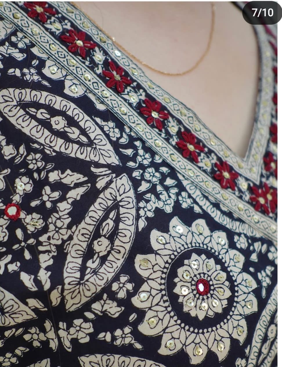 Black Cotton Printed Kurta and Pant with Dupatta